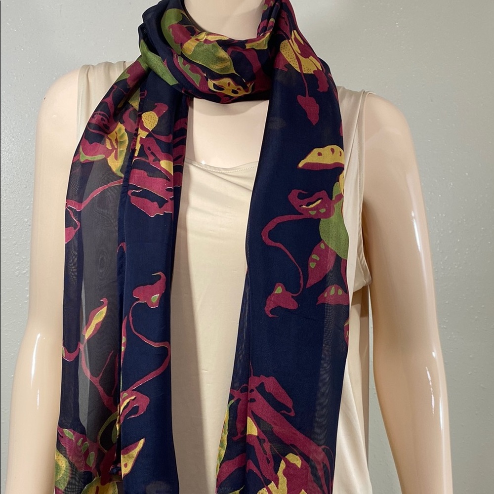 Floral Navy Scarf